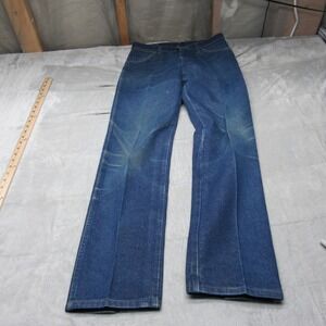 Wrangler Mens Jeans 31x32 Blue Denim Bootcut Fade Whisker Classic Stretch VTG